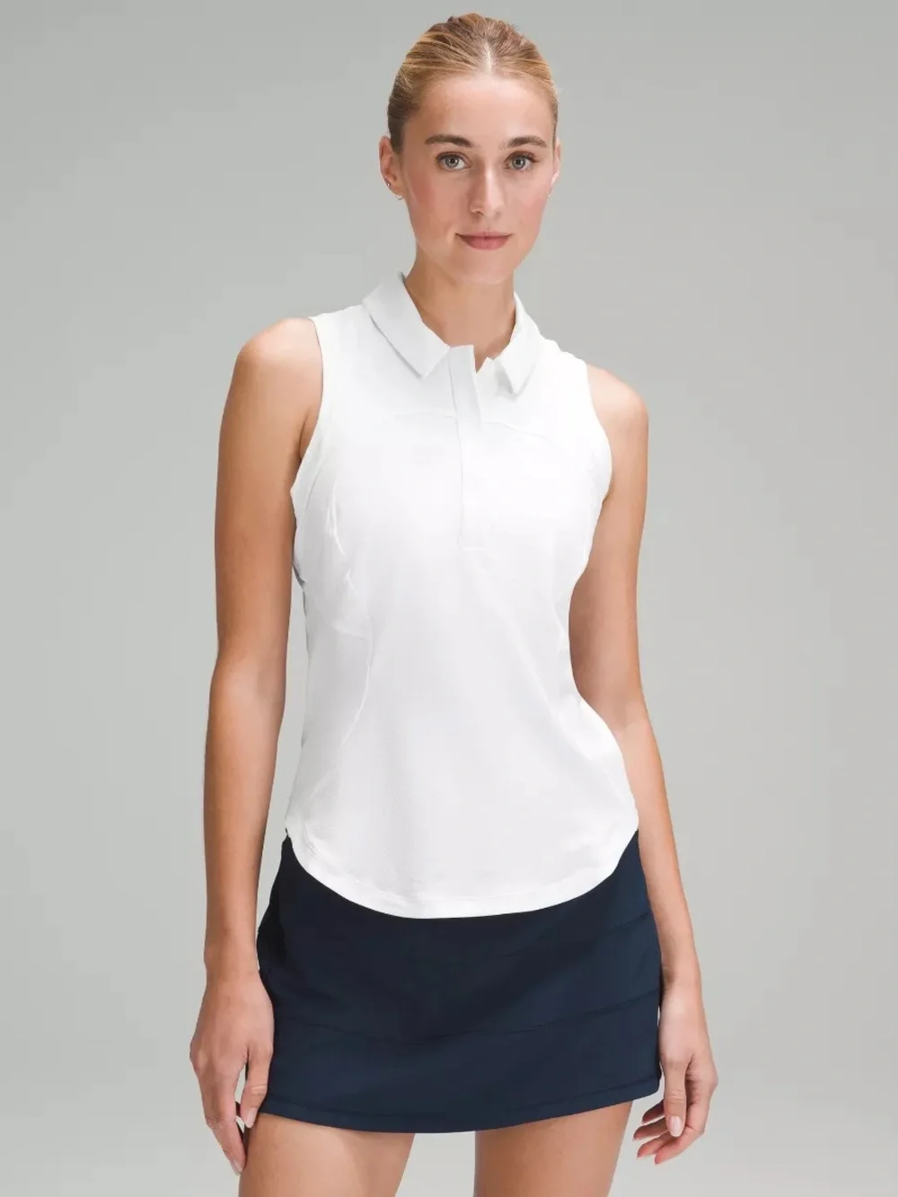 lululemon athletica White Sleeveless Polo Tank